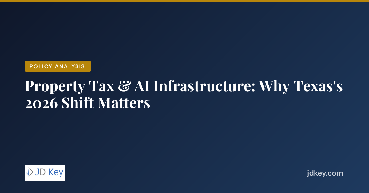 Property Tax & AI Infrastructure: Why Texas's 2026 Shift Matters | JD ...